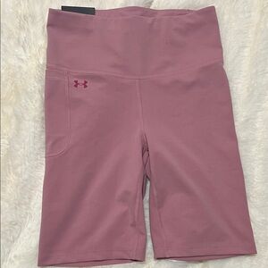 Under Armour Women's Dusty Rose High-Waist Bike Shorts